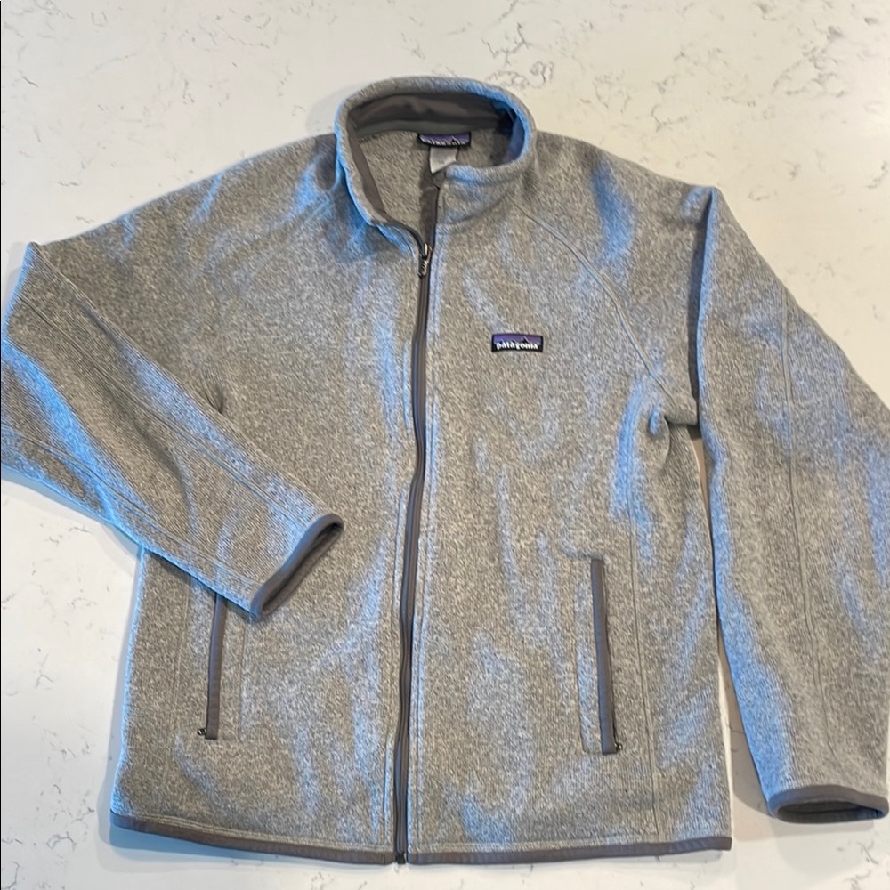 Patagonia Size M Light Gray Zip-Up Fleece